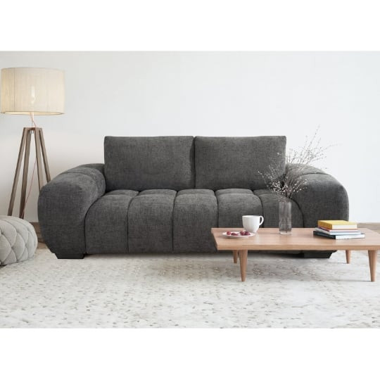 Image of HABITAT ET JARDIN Divano Tessuto Chenille Grigio 3 Posti 216 cm