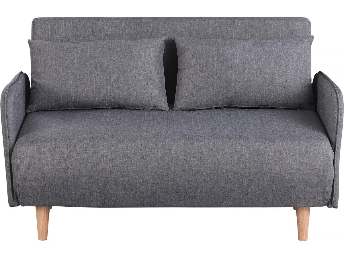 Image of Divano Letto Pieghevole 2 Posti Grigio Convertibile 140cm Habitat et Jardin